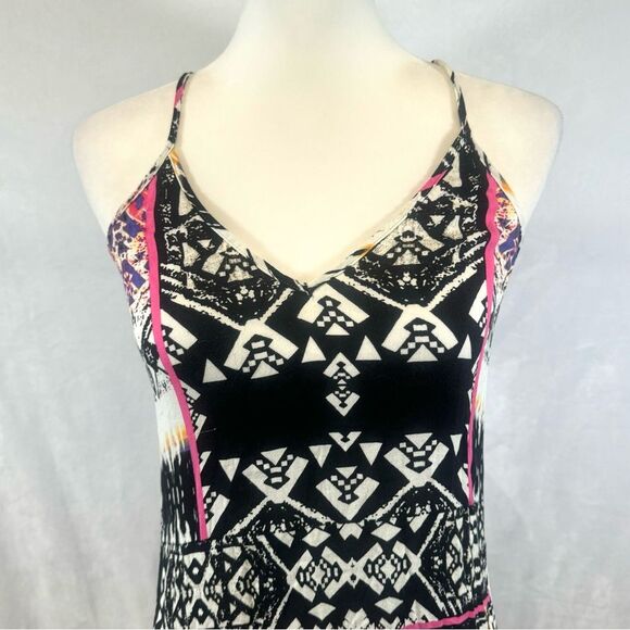 Felicite abstract print retro inspired maxi dress size large - Picture 4 of 8